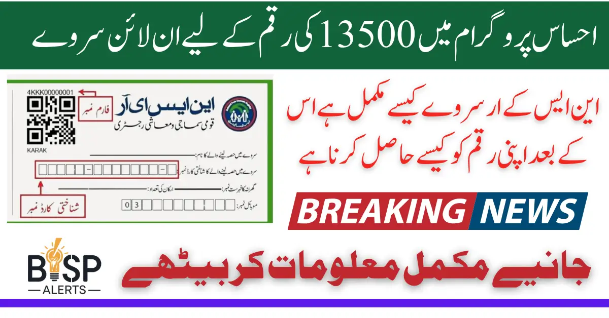 13500 Start For Eligible Women By Ehsaas Program Survey