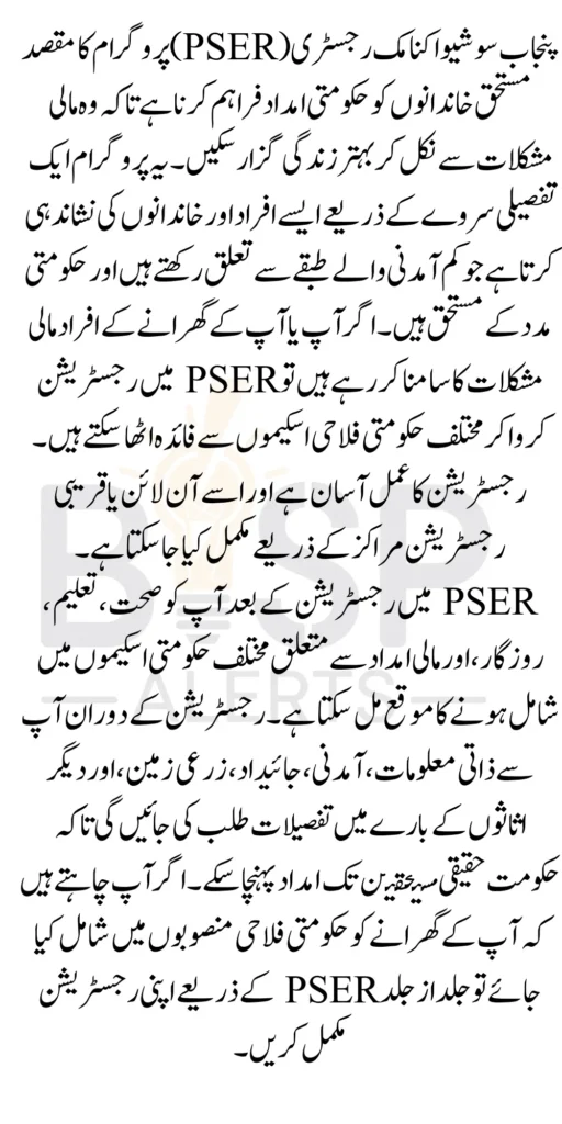 Punjab Socio-economic Registry Program Registration 2025 Know Complete Details