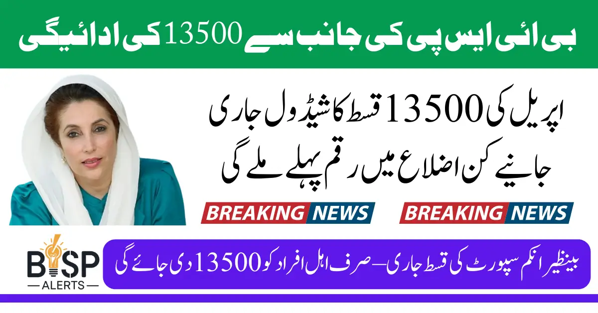 BISP April 2025 Quarterly Payment Know Schedule In Different Districts Latest Update